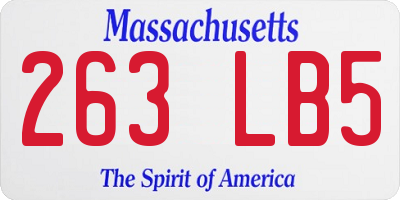 MA license plate 263LB5