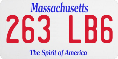 MA license plate 263LB6