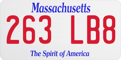 MA license plate 263LB8