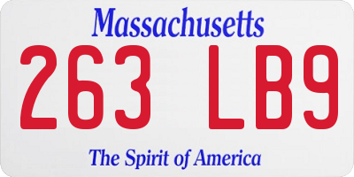 MA license plate 263LB9