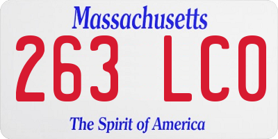 MA license plate 263LC0