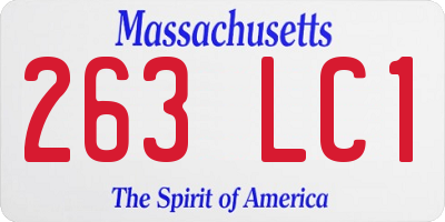 MA license plate 263LC1
