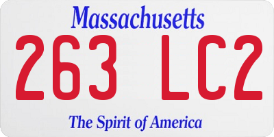 MA license plate 263LC2