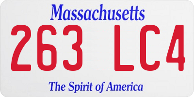 MA license plate 263LC4