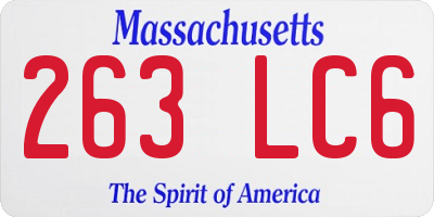 MA license plate 263LC6