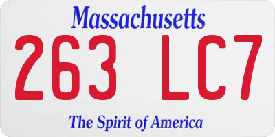 MA license plate 263LC7