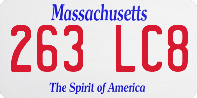 MA license plate 263LC8