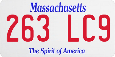 MA license plate 263LC9