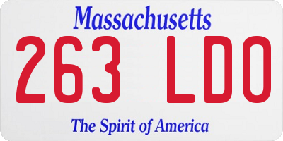 MA license plate 263LD0