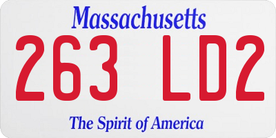 MA license plate 263LD2