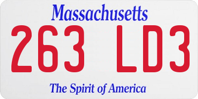 MA license plate 263LD3