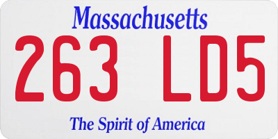 MA license plate 263LD5
