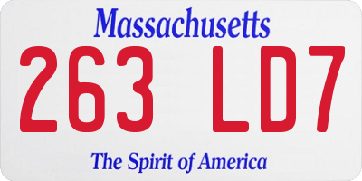 MA license plate 263LD7