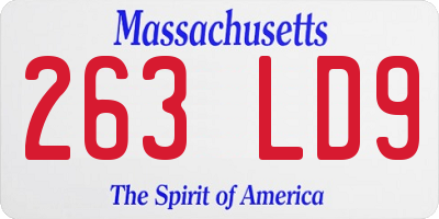 MA license plate 263LD9