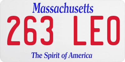 MA license plate 263LE0