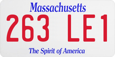 MA license plate 263LE1