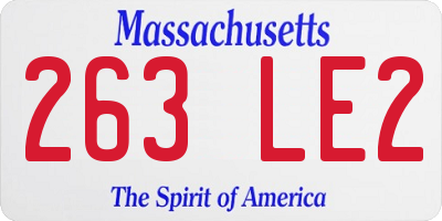 MA license plate 263LE2