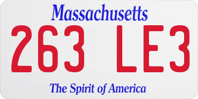 MA license plate 263LE3