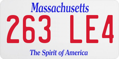 MA license plate 263LE4