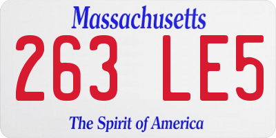 MA license plate 263LE5