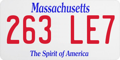 MA license plate 263LE7