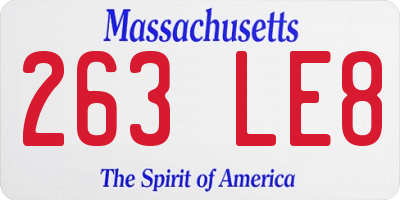 MA license plate 263LE8
