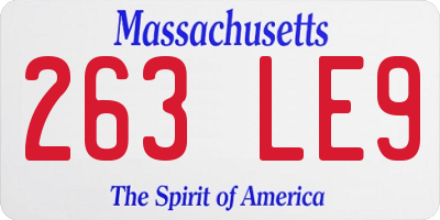 MA license plate 263LE9