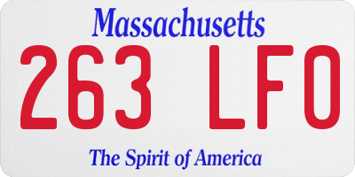 MA license plate 263LF0