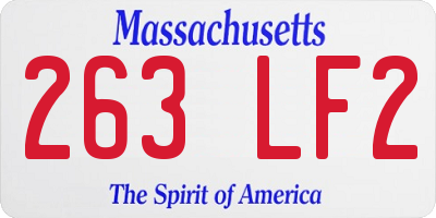 MA license plate 263LF2