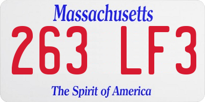 MA license plate 263LF3