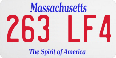 MA license plate 263LF4