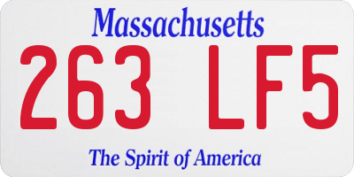 MA license plate 263LF5