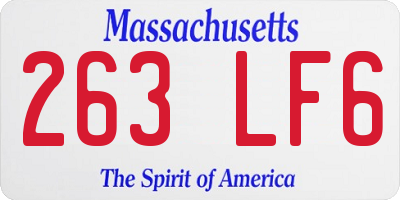 MA license plate 263LF6