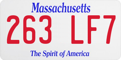 MA license plate 263LF7