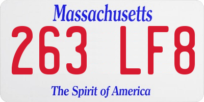 MA license plate 263LF8