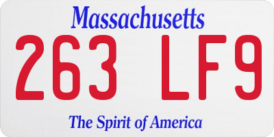 MA license plate 263LF9