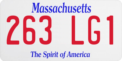MA license plate 263LG1