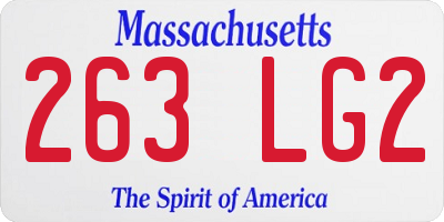 MA license plate 263LG2