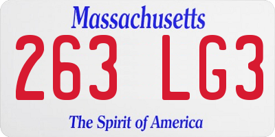 MA license plate 263LG3