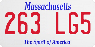 MA license plate 263LG5