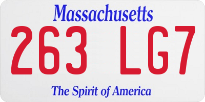 MA license plate 263LG7