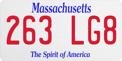 MA license plate 263LG8