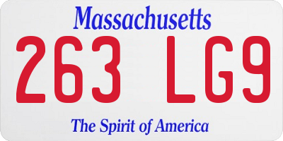 MA license plate 263LG9