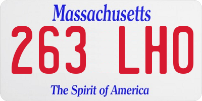 MA license plate 263LH0
