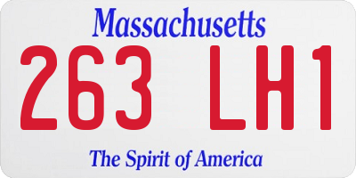 MA license plate 263LH1