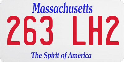 MA license plate 263LH2