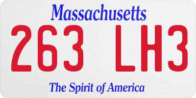 MA license plate 263LH3