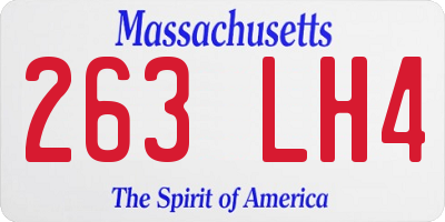 MA license plate 263LH4