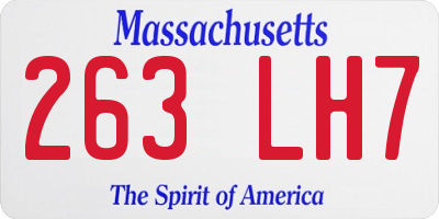MA license plate 263LH7