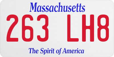 MA license plate 263LH8